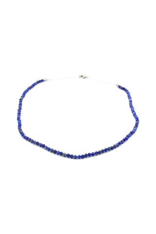 Murty99Doğaltaş Hakiki Faset Kesim Doğal Lapis Lazuli Kolye 1.Kalite Beyaz
