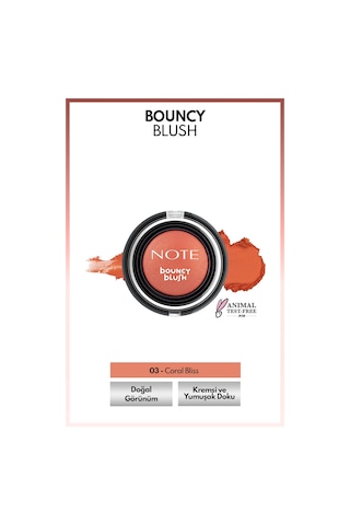 NoteCosmetics Bouncy Blush Yumuşak Kremsi Allık - 03 Coral Bliss