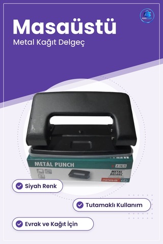 Metal Delgeç Kağıt Delme Aleti Ofis Kırtasiye Evrak Dosyalama Mas Çok Renkli