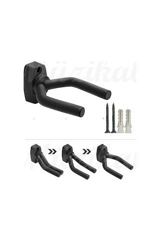 Gitar Bağlama Ukulele Duvar Askısı Standı + Dübel Ve Vida Dahil