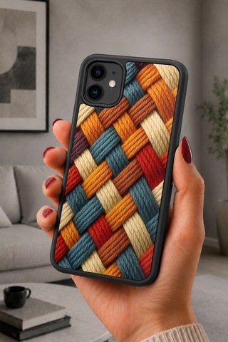 İphone 11 Uyumlu Örgü Desenli Kamera Korumalı Darbelere Dayanıklı Kılıf 321-örgü-iphone11
