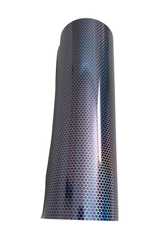 Petekli Açık Mavi Far Stop Filmi Folyosu Çizik Engelleyici Folyo 3d Petek Desenli Hologramlı 30 Cm X 10 Metre