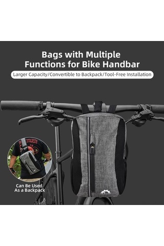 Artfulabode Sırt Gri Geniş Dönüşebilen Bisiklet Çantası - Dağ Gezisi Depolama Amaçlı Gri