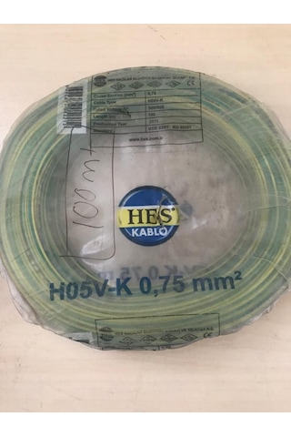 HES 0,75mm² sarı NYAF kablo (100 mt)