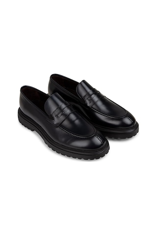 Deery Hakiki Deri Lacivert Loafer Erkek Ayakkabı - 01878mlcve01 Lacivert