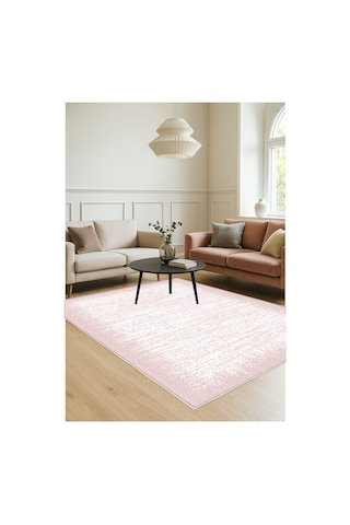 Pembe Dijital Baskı Halı Kaymaz Tabanlı Yıkanabilir Halı Yolluk Salon Halısı121