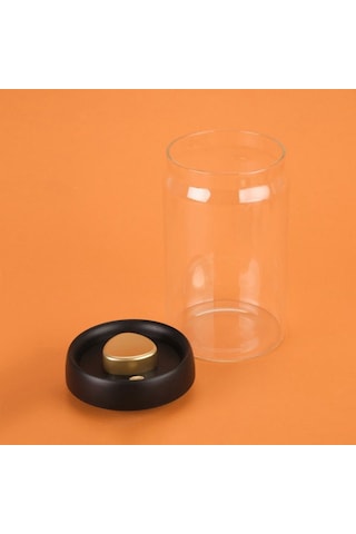 Arow Frasco Vakumlu Saklama Kavanozu - Şeffaf / Siyah - 1,2 Lt Şeffaf / Siyah