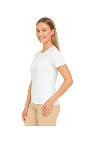 Parlingerie Kısa Kol Bisiklet Yaka Atlet Body Beyaz
