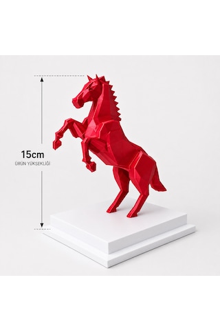 Dekoratif Şahlanan At Heykeli 15 Cm 3d Baskı Modern Geometrik At Biblo Ev Ofis Masa Dekoru -