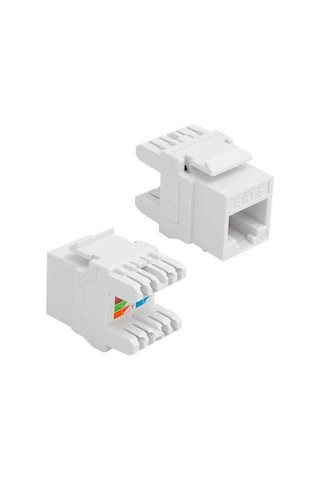 10 Adet - Rj45 Cat6 Utp 180 Derece Keystone Jack