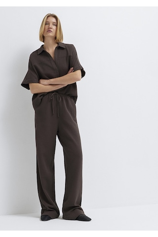 Mavi - Kahverengi Geniş Paça Pantolon 1011200-71603