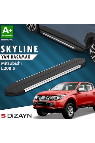 S-dizayn Mitsubishi L200 5 Skyline Krom Yan Basamak 193 Cm 2015-2019 A+ Kalite