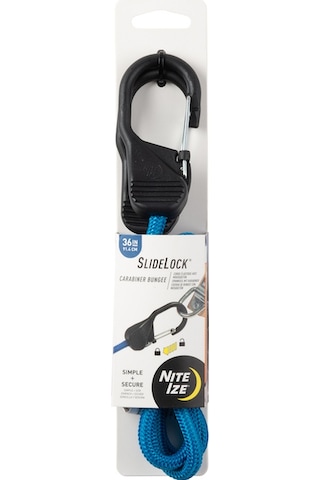 NITE IZE Slidelock Kilitli Karabina Bungee Gergi Lastiği (91.4cm) Mavi