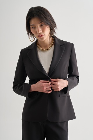 Mizalle Siyah Tek Düğme Klasik Blazer Ceket Siyah