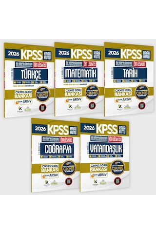2026 Fullönlisans Kpss Kara Kutu ÖSYM Çıkmış Soru Bankası 5li Modül Set Son 15 Yıl(sadece Ön Lisans)