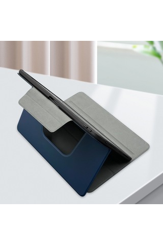 Apple Uyumlu iPad, Pro 11 2024 Raptic Spin Detachable Folio Pu Ayrılabilir Kalem Bölmeli Standlı Kılıf Lacivert