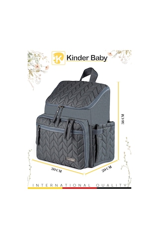 Kinder Baby Merlin Termal Anne Bebek Bakım Çantası Gri
