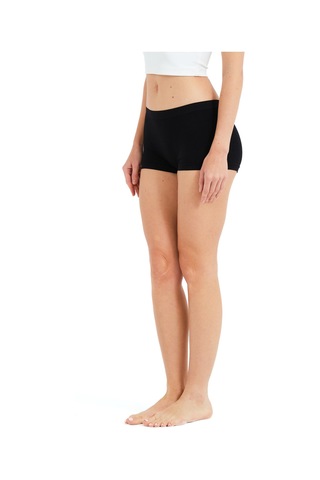 Justever Seamless Dikişsiz Kısa Külot İz Yapmayan Siyah Kadın Boxer - Aries Siyah