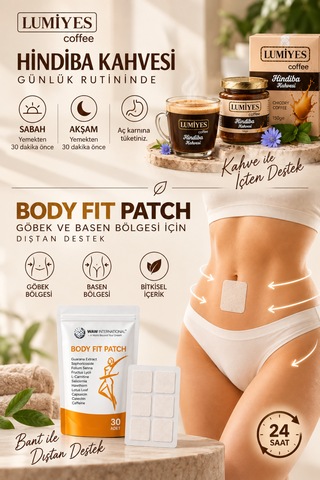 Body Fit 30 Lu Göbek Bandı + 100 Gr Lumiyes Detox Kahvesi İçten Ve Dıştan Destek