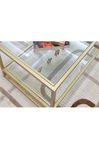Orta Sehpa Gold Cam Temperli Cam
