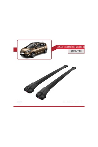 Renault Grand Scenic Mk3 2009-2016 Arası İle Uyumlu Ace-1 Ara Atkı Tavan Barı Siyah
