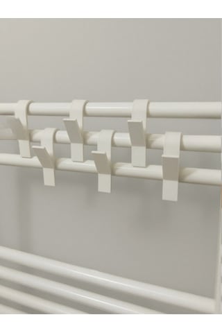 3dprototürk Banyo 6'lı Set Havlupan Radyatör Askısı Kaydırmaz Pratik Havlu Askılığı 10 Cm Q 3d Baskı Beyaz