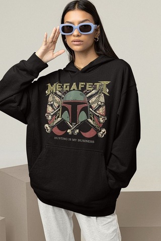 Sevbano Megadeth Rock Metal Baskılı Unisex Oversize Hunting Is My Busines Siyah