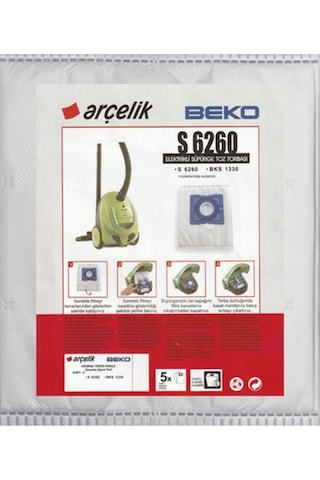X-Bag Beko Uyumlu Bks 1330 Süpürge Toz Torbası 15 Adet Standart