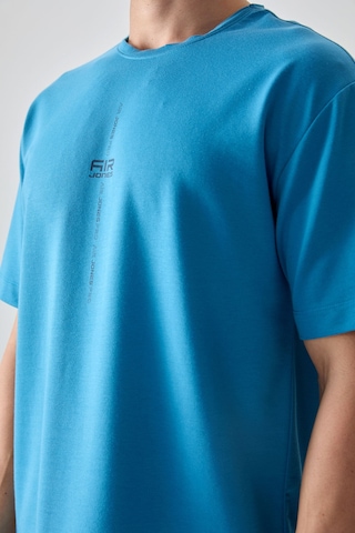 Air Jones Tommy Life Petrol Mavi Pamuklu Kalın Yumuşak Dokulu Oversize Fit Baskılı Erkek T-shirt - 88373 Petrol Mavi