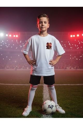Zekids Erkek Çocuk World Cup 2026 Baskılı T-shirt-17255 Beyaz