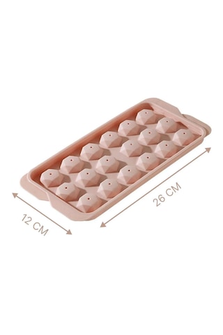 Valletta Pamplona Pembe 18 Bölmeli Kapaklı Kristal Buz Kalıbı