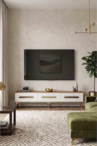 Tsa1806dbg - Rany Tsa180 Tv Stand, Tv Sehpası Ve Tv Ünitesi Safirmeşe-beyaz-gold 180cm