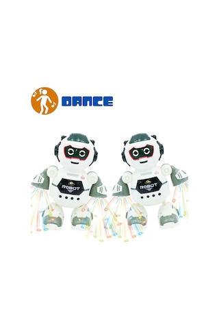 3d Disko Işıklı Ve Müzikli Dans Eden Elektronik Oyuncak Robot Piller Hediye 20 Cm.