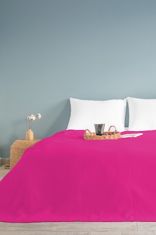 Çift Kişilik Fuşya Dama Desenli Pike. Damalı Otel Pikesi 200 X 230