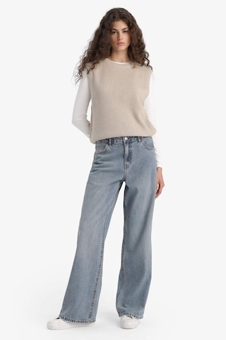Defacto Oversize Geniş Kalıp Bisiklet Yaka Yelek S0375az25wnbg644 Bej