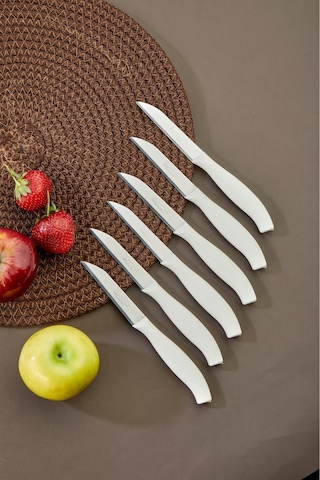 Cooker 6 Lı Lüx Paslanmaz Çelik Sebze Ve Meyve Bıçağı Beyaz