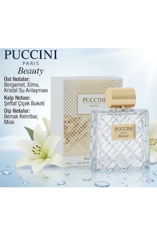 Puccini Paris Beauty Edp 100 Ml Kadın Parfümü Bergamot & Elma Notalı Kristal Tazelik Uzun Süre Kalıcı Özel Seri Çiçeksi
