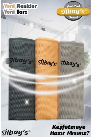 İlbay's Mikrofiber Nakışlı Süper Emici Temizlik Bezi 3'lü Paket Yeni Renk Serisi - 40x60 Cm.