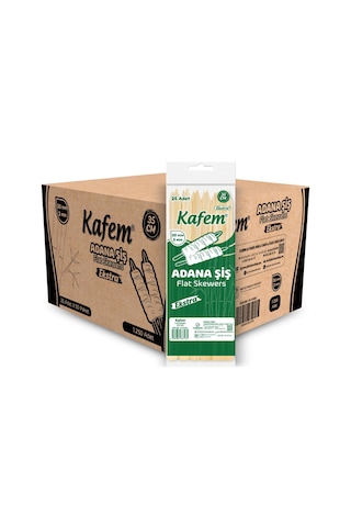 Kafem Adana Çöp Şiş Ekstra 35 Cm 25 Li x 50 Paket Koli