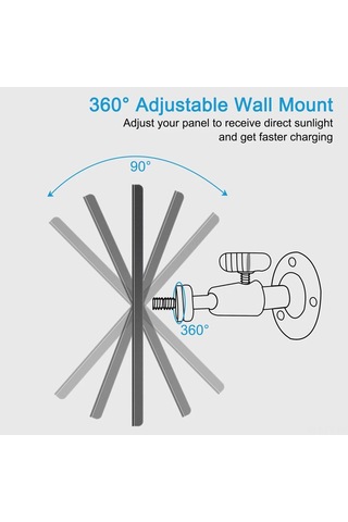 Teltree 10w Monokristal Güneş Paneli - Ip67 Su Geçirmez, 360 Dönebilir, 3m Usb Kablolu
