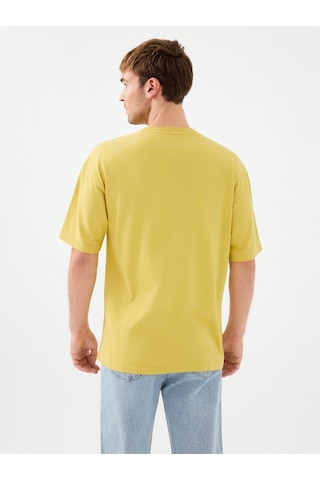 Oversize Fit Erkek Tshirt K.kol Dirty Yellow