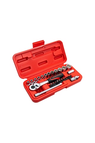 İzeltaş 1/4" Altı Köşe Mini Lokma Anahtar Ve Bits Set 27 Parça