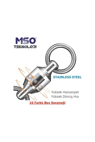 MSO Olta Balıkçılık VIP Kalite Paslanmaz Çelik Bilyalı Fırdöndü