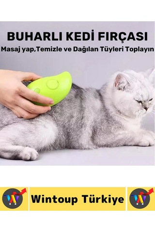 Evcil Hayvan Kedi Banyo Tüy Tarama Masaj Etkili Yumuşak Zararsız Çok Fonksiyonlu Buharlı Tarak