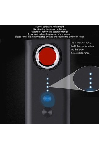 Qingmipy Kamera, Gps Ve Dinleme Cihazı Tespit Edici - 6 Seviye Hassasiyetli, Taşınabilir, Led Işıklandırmalı, 1mhz-6.5ghz Aralığında Doğru Tespit