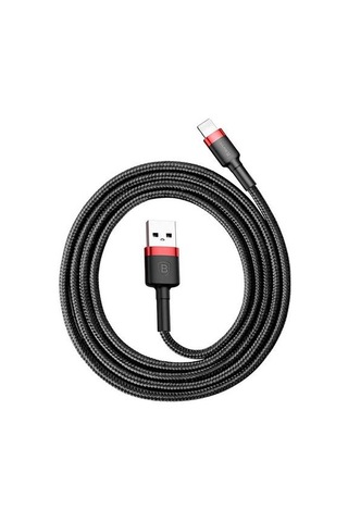 Baseus Lightning 1 Metre Kevlar Kablo Siyah-kırmızı