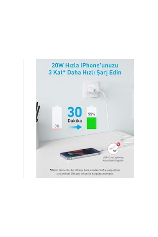Anker 312 A2348 20 W Hızlı Şarj Cihazı Beyaz