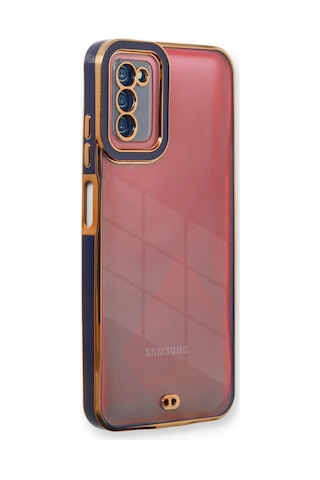 Galaxy A03s Kılıf Liva Lens Silikon - Mavi