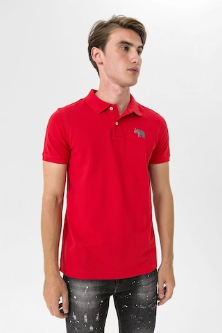 Farm Animals Polo Yaka Fil Nakış Detaylı Erkek T-Shirt Kırmızı