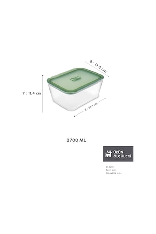 Karaca Green Dikdörtgen Saklama Kabı 2700 Ml Yeşil